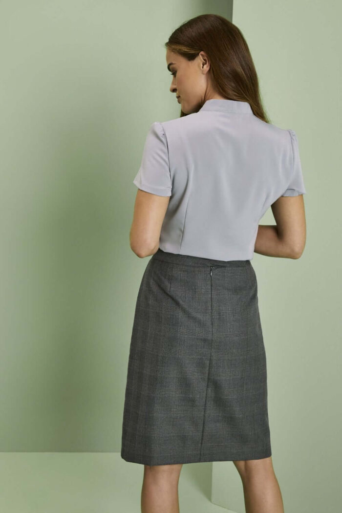 Silkki kreppa “ Plain Tie Neck” naisten  pusero - Image 5