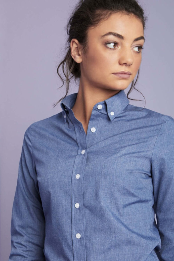 Denim-Look pluus naistele - Image 4
