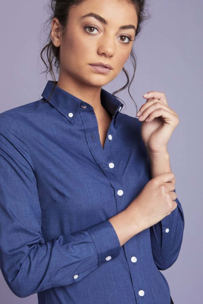 Denim-Look pluus naistele - Image 3