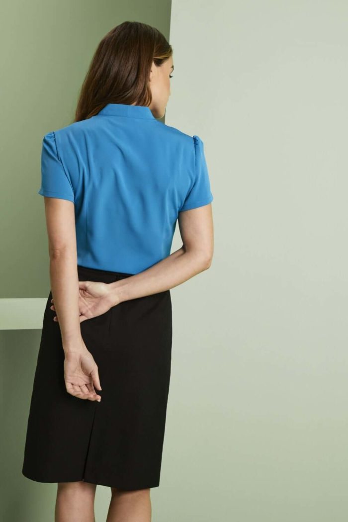 Plain Tie Neck Blouse - Image 3