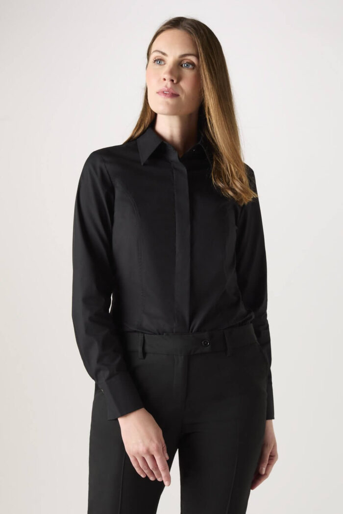 Modern Fit Long Sleeve Blouse with Stretch - Image 8