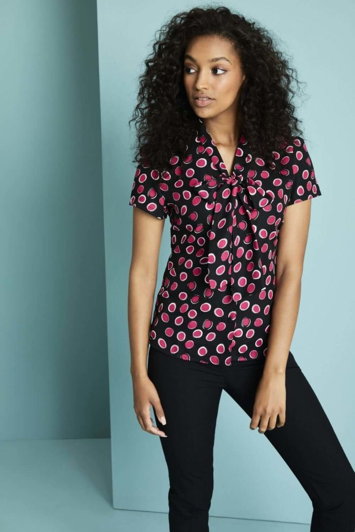 Tie Neck Blouse with Various Patterns - Image 10