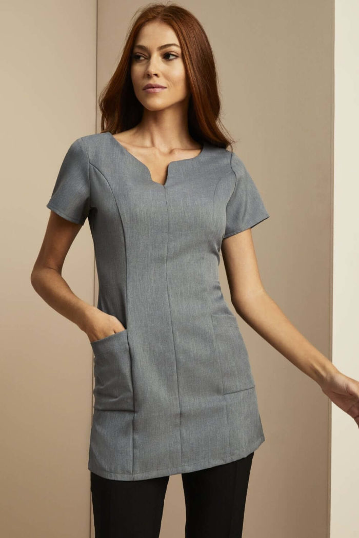 Side Pocket and V-Neck Beauty Tunic - Image 10