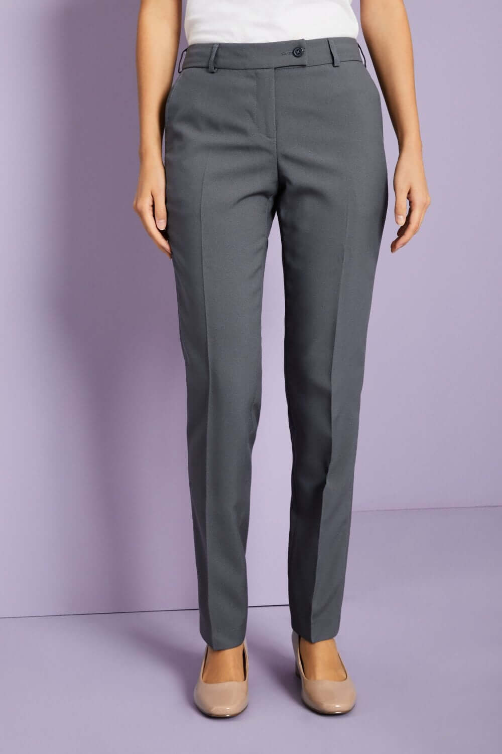 Ladies Slim Fit Unhemmed Trousers Simon Jersey
