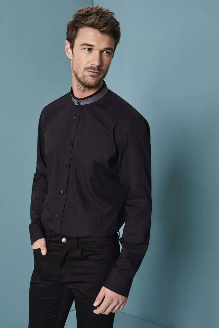 Banded Collar Shirt