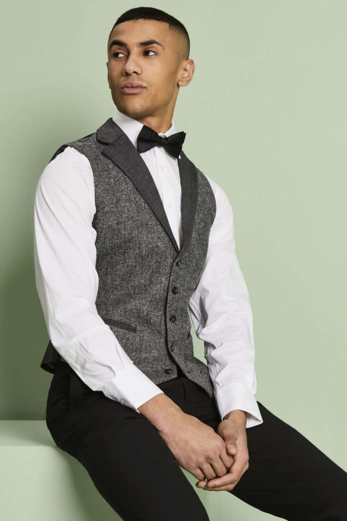 Black Satin Bow Tie - Image 2