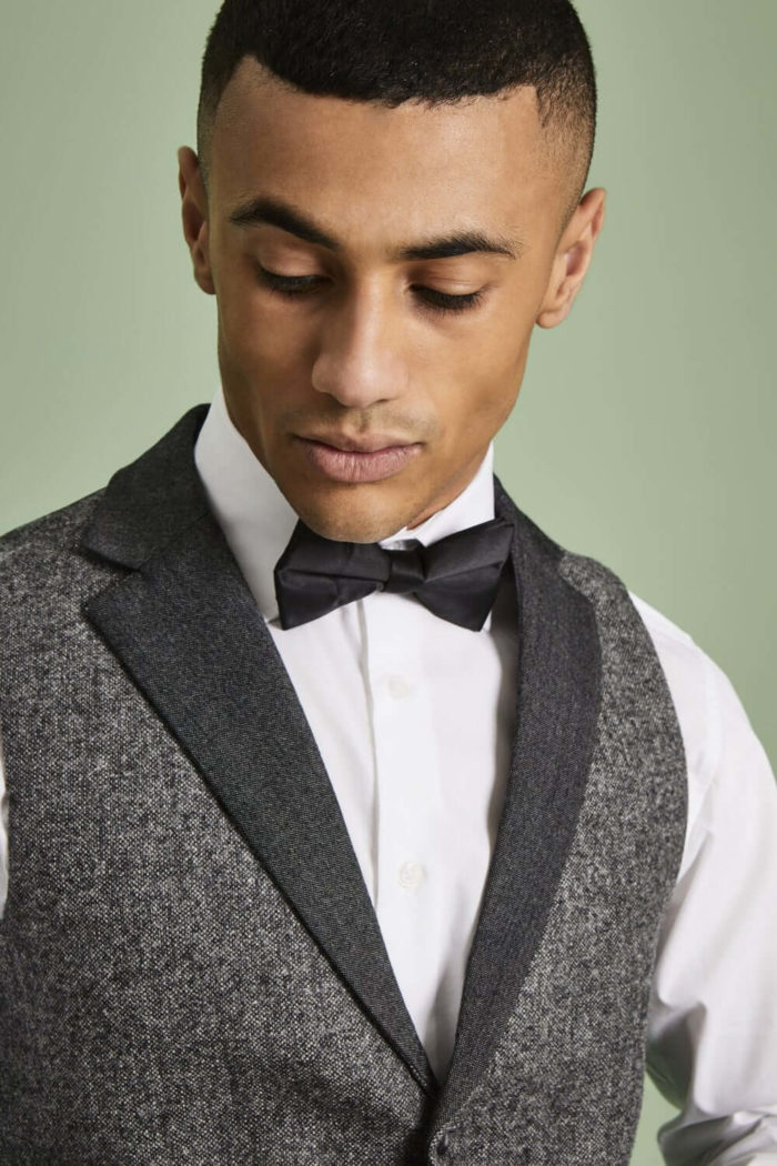 Black Satin Bow Tie
