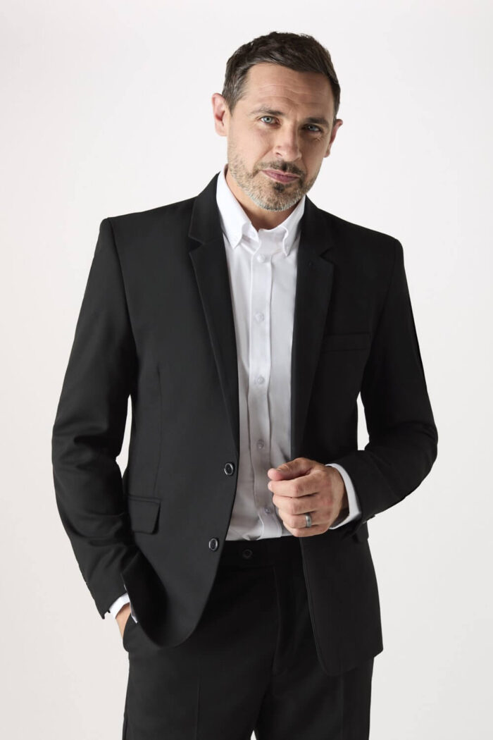 Contemporary Men’s Modern Fit Jacket black and Charcoal