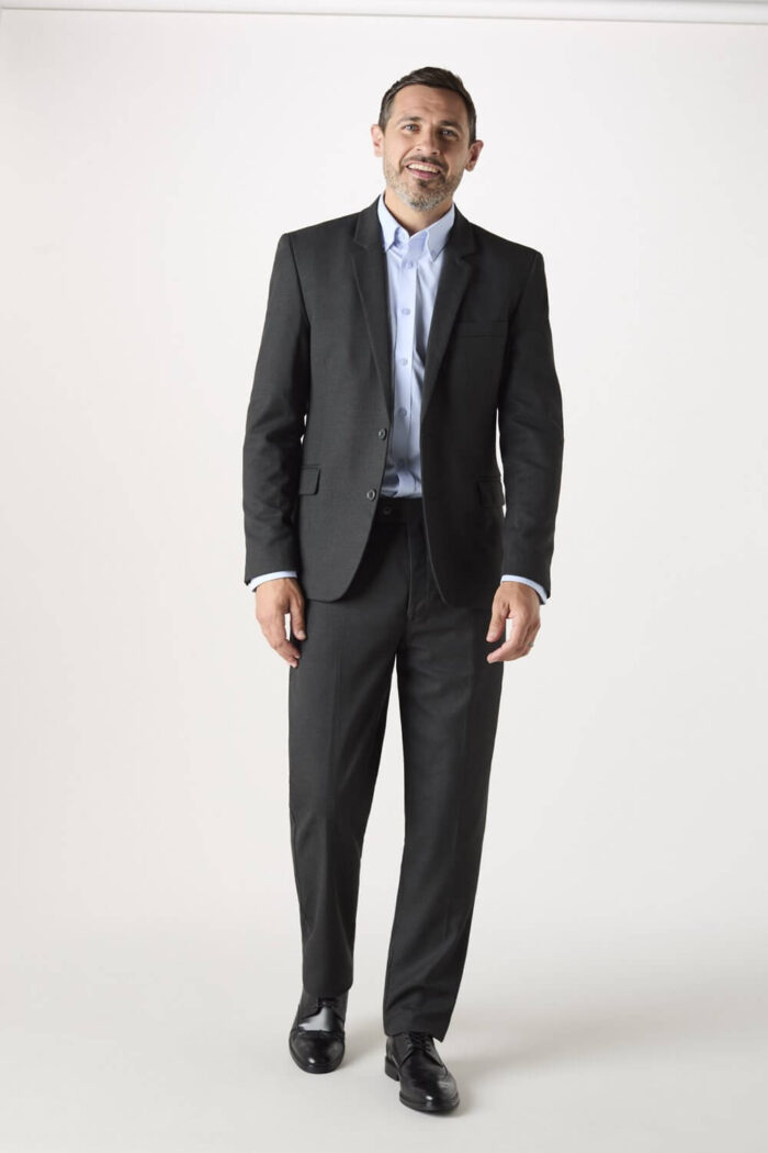 Contemporary Men’s Modern Fit Jacket black and Charcoal - Image 9