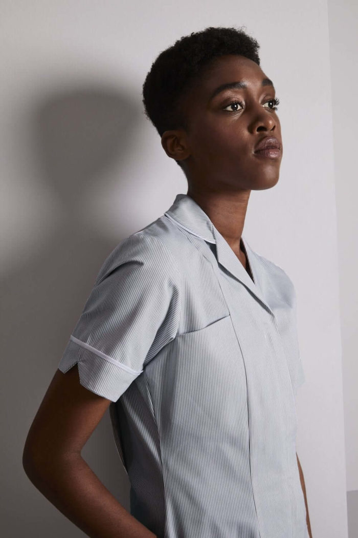 Women’s Healthcare Stripe Tunic with White Trim - Image 4