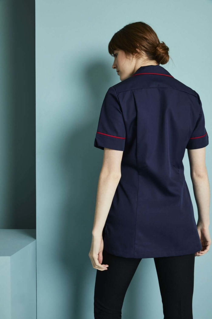 Womens Classic Healthcare Tunic Navy with various Trim Colours - Image 8