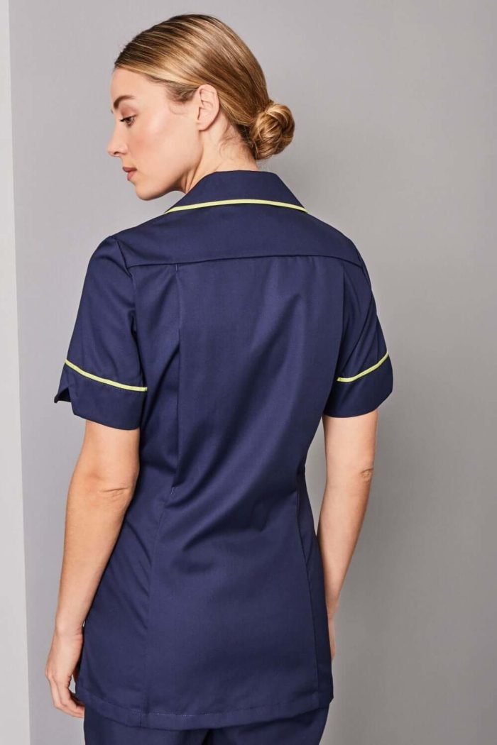 Womens Classic Healthcare Tunic Navy with various Trim Colours - Image 2