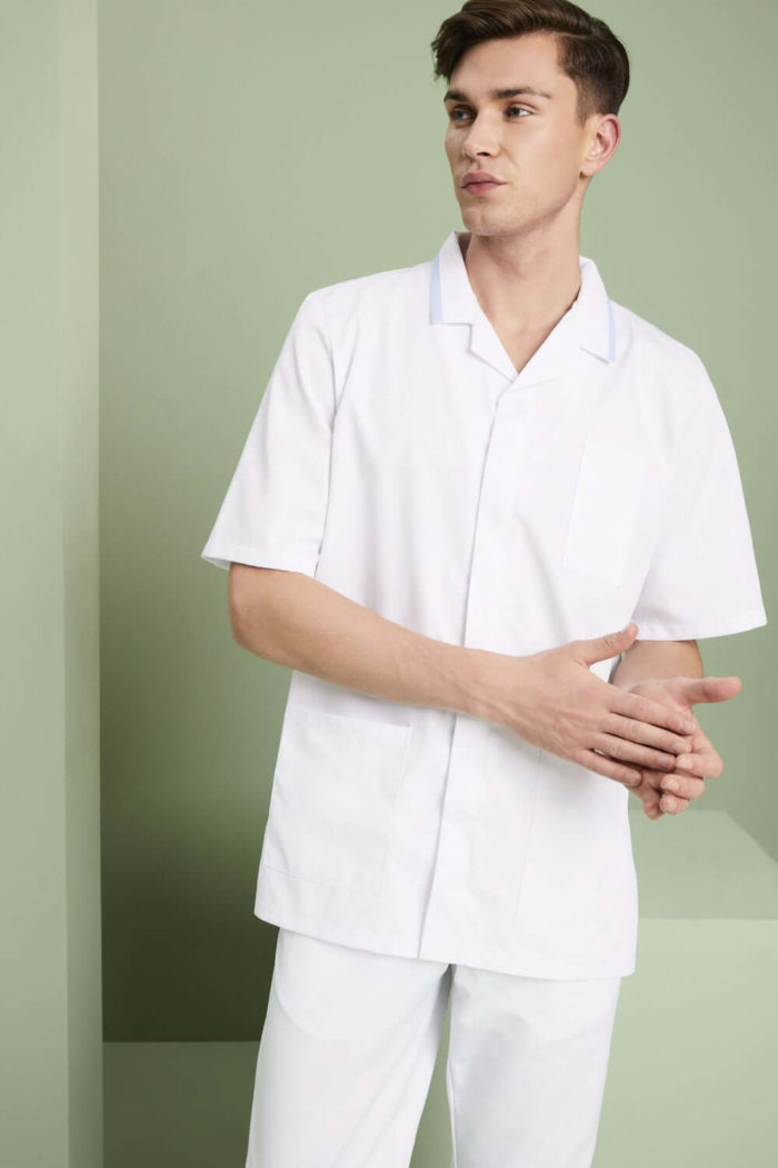 Mens Classic Healthcare tunic White - Image 2