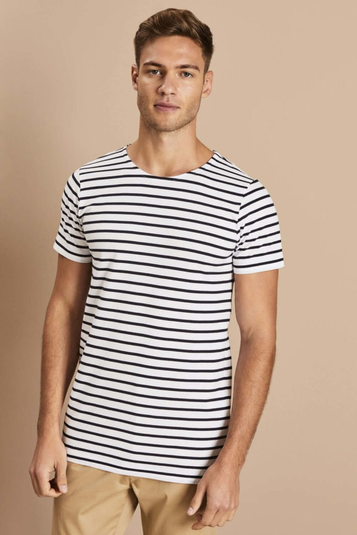 Mens Short Sleeve Breton Tee