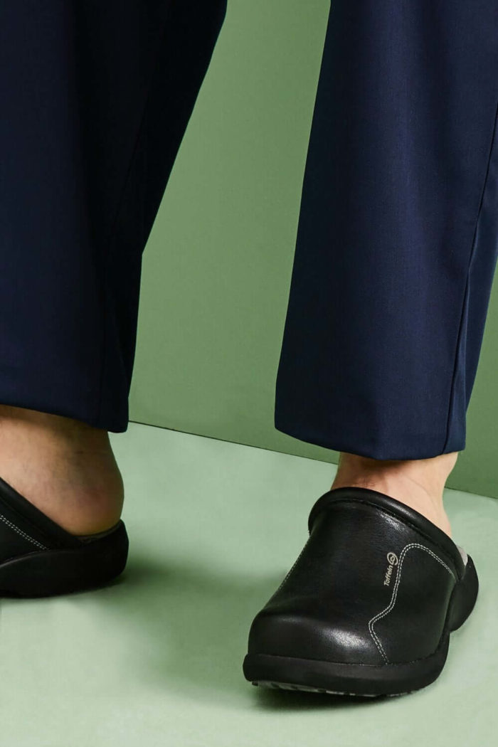 Unisex Black Leather Mules - Image 2
