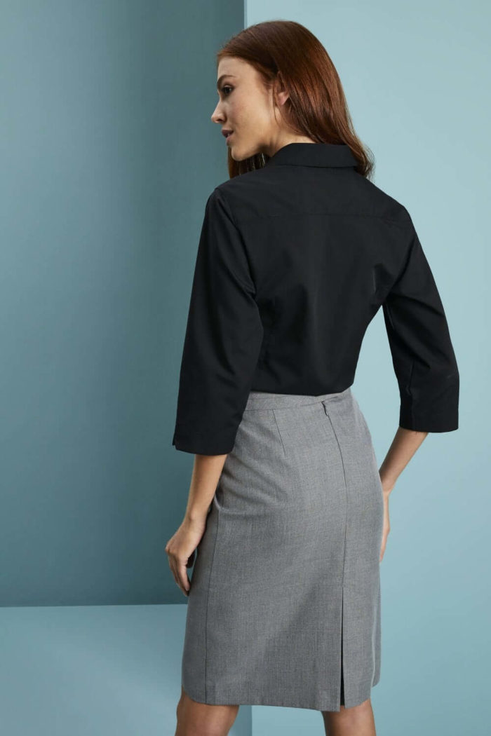 Women`s 3/4 Sleeve Blouse, Black - Image 2
