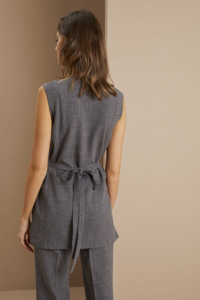 Linen Blend Wrap Tunic - Image 3