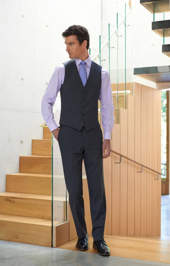 Meeste slim fit viigipüksid kergest villakangast - Image 5