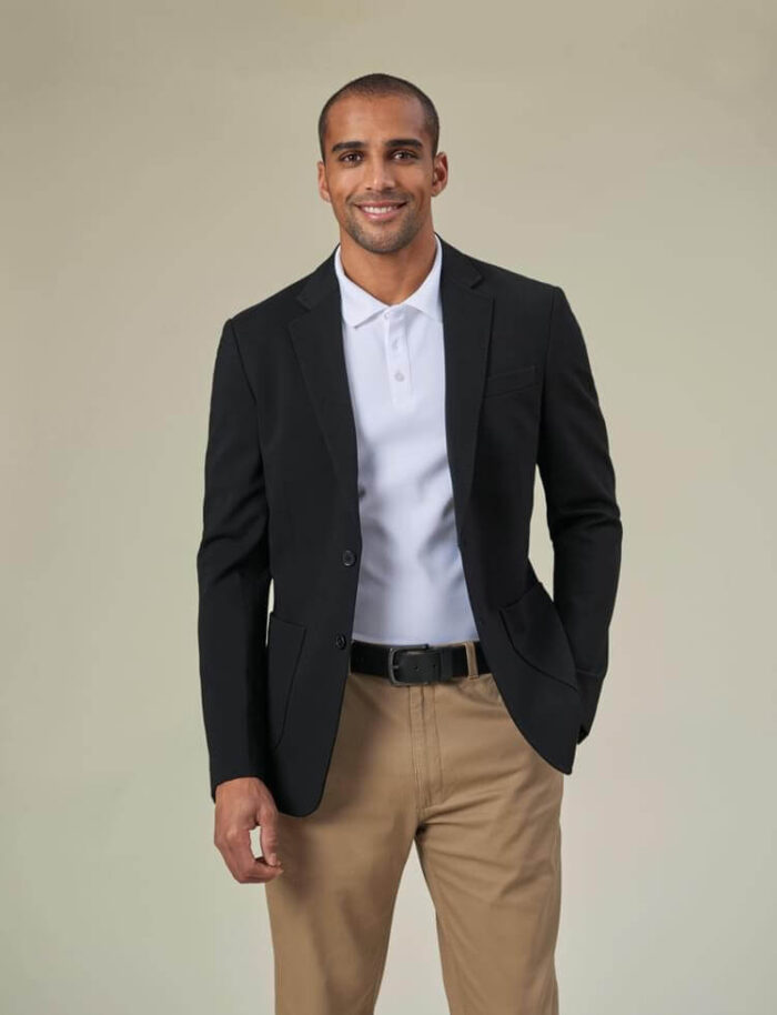 Men’s Slim fit Jersey Stretch Jacket black - Image 2