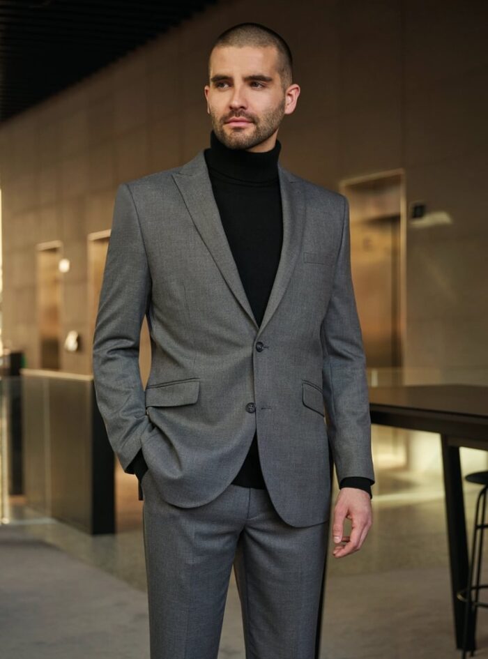 William Tailored Fit Jacket Charcoal - Image 2